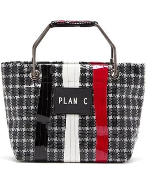 Plan C Glossy Technical Tote Bag - Black