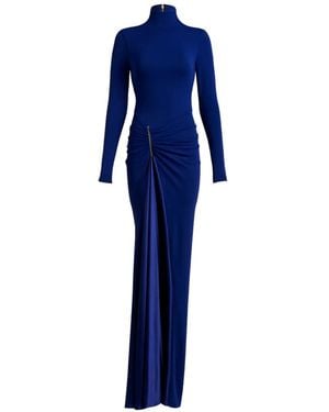Silvia Tcherassi Lena Gathered-Detail Maxi Dress - Blue