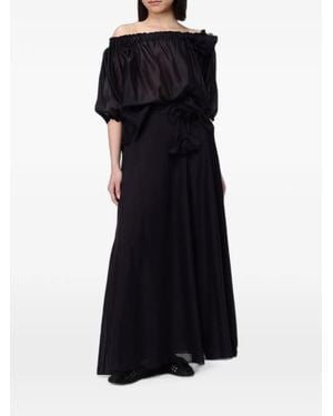 Hanita Gonna Lunga Con Dettaglio Floreale - Nero