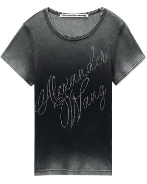 Alexander Wang Chic T-Shirt With Unique Ombré Effect - Black
