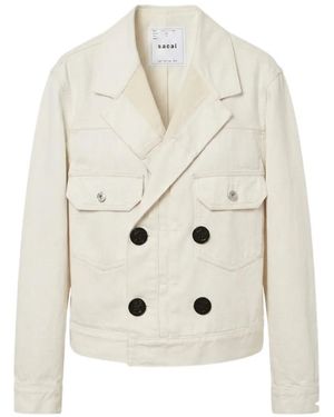Sacai Double-Breasted Jacket - White