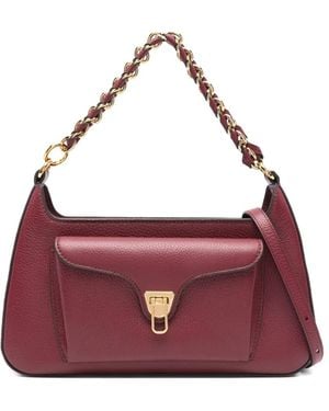 Coccinelle チェーンストラップ フラップ サッチェルバッグ - パープル