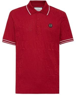 Philipp Plein モノグラムジャカード ポロシャツ - レッド