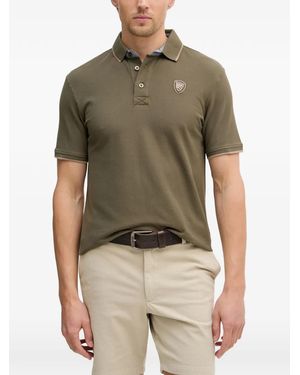 Blauer Logo-Patch Piqué Polo Shirt - Green