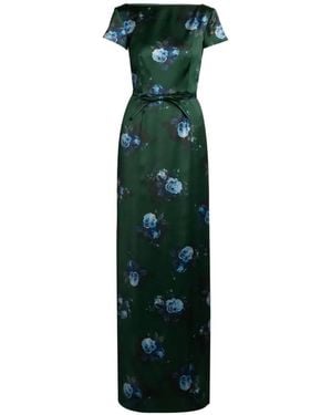 Erdem Margot Bouquet Floral-Print Gown - Green
