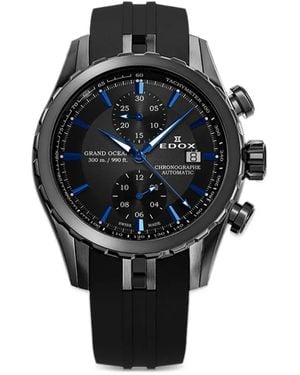 Edox Grand Ocean 43Mm Automatic Watch - Black