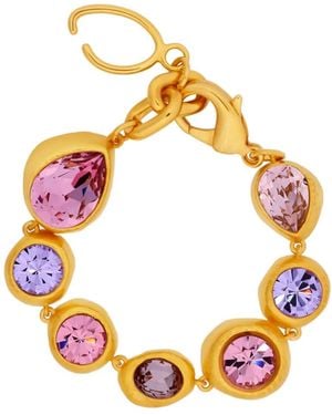 Oscar de la Renta Crystal-Embellished Chain-Link Bracelet - White