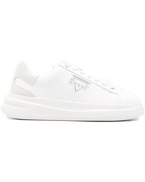 Guess Logo Lace-Up Low-Top Sneakers - White