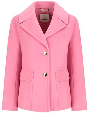 Max Mara Flap-Pocket Single Breasted Coat - Pink