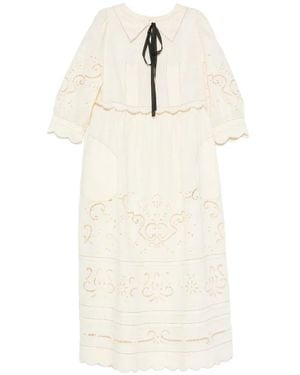 Vita Kin Giovanna Broderie-Anglaise Midi Dress - White