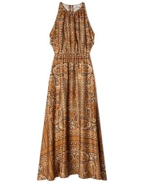 Sandro Maxi Bandana-Print Dress - Natural