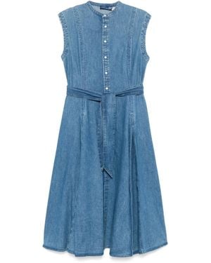 Polo Ralph Lauren Belted Denim Midi Dress - Blue