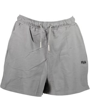 Fila Logo-Print Drawstring Shorts - Grey