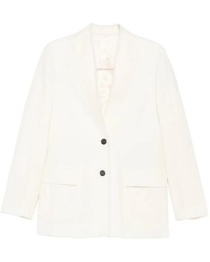 TOTEME Fringed-Trim Blazer - White