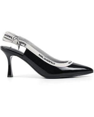 KARL LAGERFELD Sienna Logo-Strap Court Shoes - White