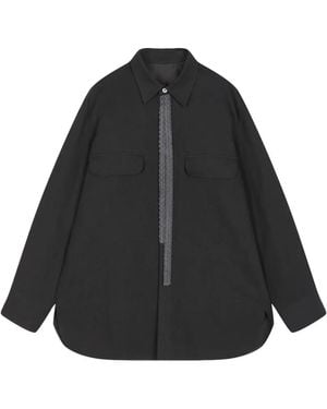 CROQUIS Knit-Applique Shirt - Black