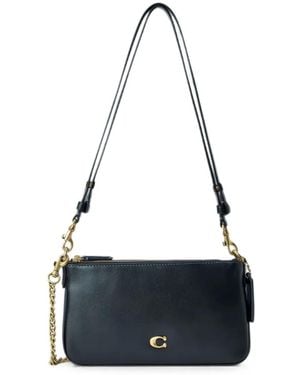 COACH Chain-Strap Leather Shoulder Bag - White