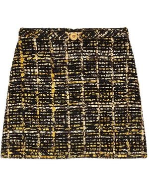 Versace Tweed A-Line Mini Skirt - Black