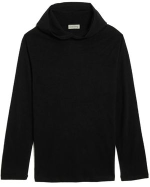 Yohji Yamamoto Super 120 Hooded Long-Sleeve T-Shirt - Black