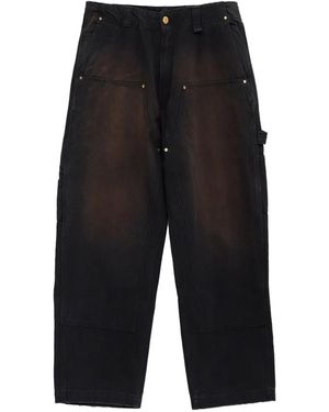 Willy Chavarria Faded-Effect Trousers - Black