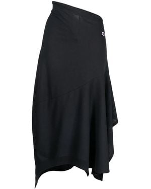 ANREALAGE X Champion Logo-Patch Asymmetric Skirt - Black