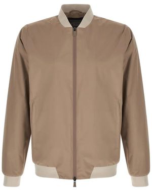 Herno Zip-Up Bomber Jacket - Natural