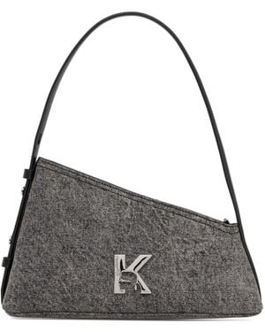 Karl Lagerfeld Geo Denim Shoulder Bag - Grey