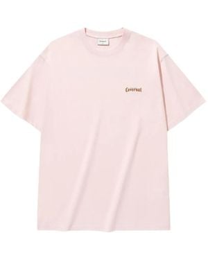 COVERNAT Surfing Motion Graphic-Print Cotton T-Shirt - Pink