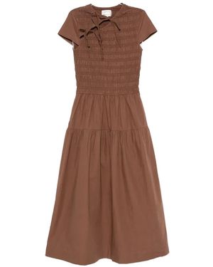 brown mini knit dress Adena Pointelle Knit Mini Dress - Chocolate main image 0