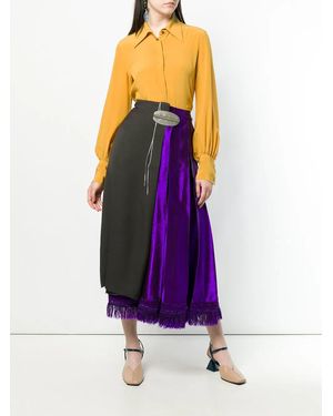 Marni Asymmetric Wrap Front Skirt - Purple