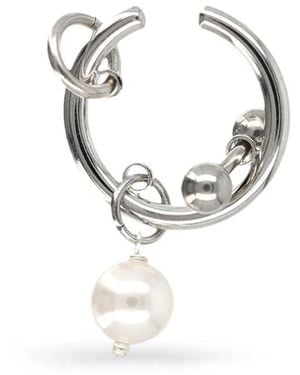 Justine Clenquet Betsy Pearl Drop Earcuff - White