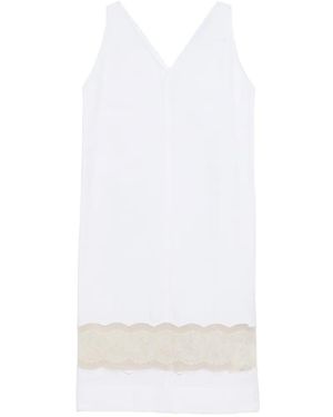 Carven V-Neck Lace Midi Dress - White