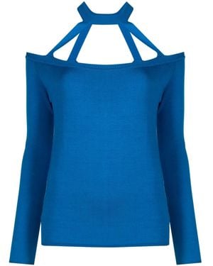 Gloria Coelho Jersey con hombros descubiertos - Azul