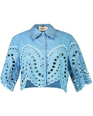 Charo Ruiz Cut-Out Storm Blouse - Blue