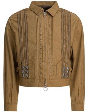 Kapital Pleated Studded Jacket - Green