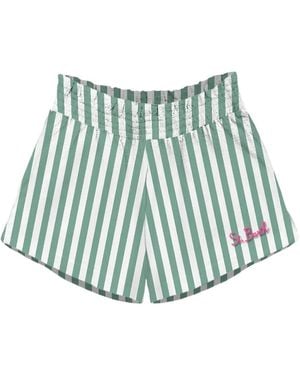 Mc2 Saint Barth Gestreifte Shorts mit elastischem Bund - Blau
