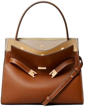 Tory Burch Small Lee Radziwill Double Bag - Brown