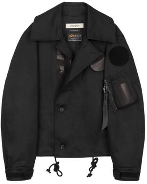 JiyongKim X Alpha Industries Sun-Bleached Zip-Fastening Jacket - Black
