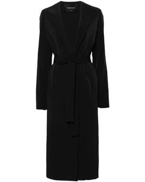 Fabiana Filippi Open-Front Crinkled Parka Coat - Black