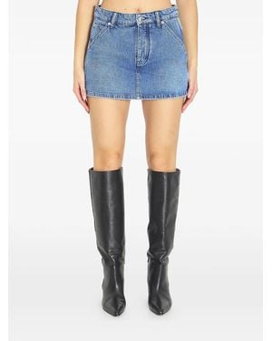 Alexander Wang Marbled Denim Carpenter Skort - Blue