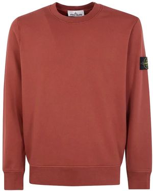 Stone Island Round Neck Sweatshirt - Red