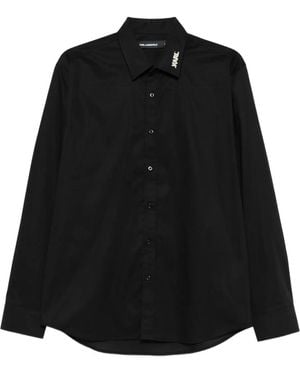 Karl Lagerfeld Embellished-Collar Shirt - Black