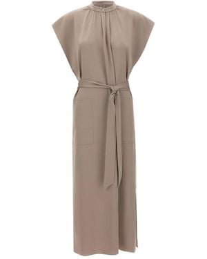 Filippa K Belted Sleeveless Midi Dress - Grey