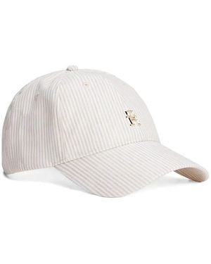 Tommy Hilfiger Striped Baseball Cap - White
