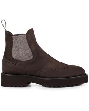 Doucal's Beatle Suede Chealsea Boots - Brown
