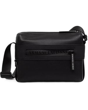 ARMANI EXCHANGE Logo-Detail Messenger Bag - Black