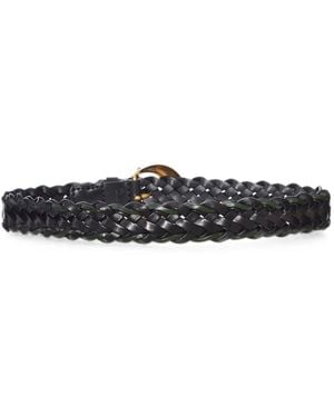 Etro Braided Leather Belt - White