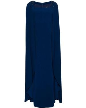 Marchesa Abito Da Sera Con Cristalli - Blu