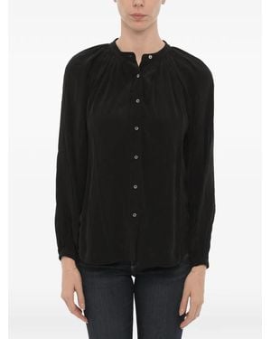 AllSaints Mandarin-Collar Long-Sleeve Shirt - Black