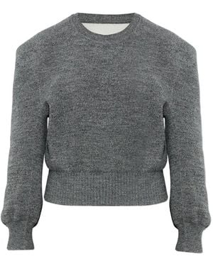 Issey Miyake Handsome Knit Round-Neck Puff-Sleeve Jumper - Grey
